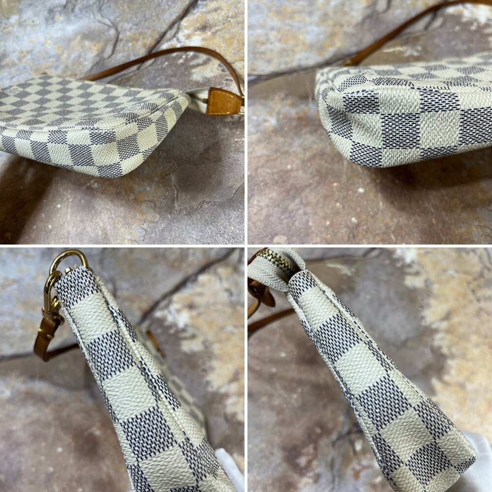 Louis Vuitton Damier Azur Pochette Accessoires Pouch / Shoulder Clutch Bag - Picture 7 of 13